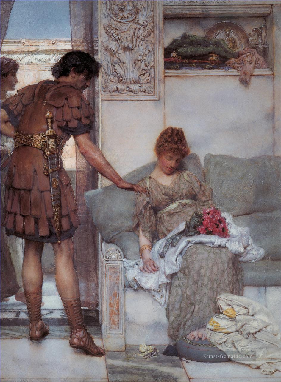Ein stiller Gruß romantischer Sir Lawrence Alma Tadema Ölgemälde